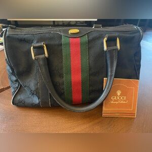 VINTAGE Gucci Boston Bag with Booklet Dating to 1980/ RARE